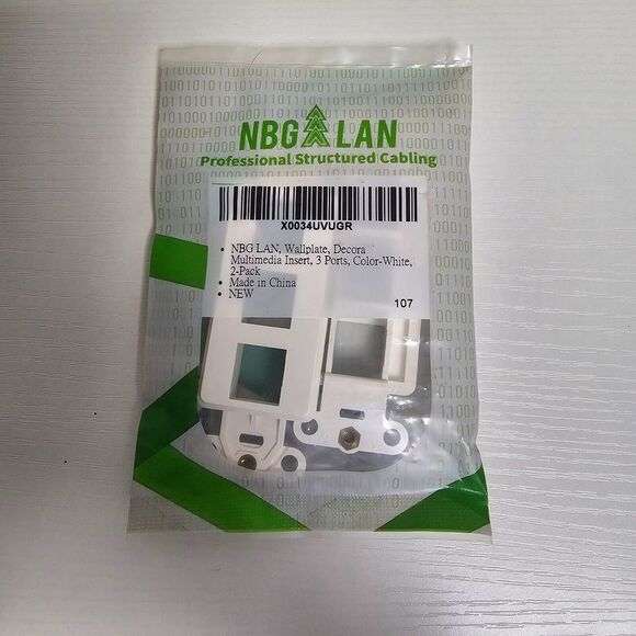 Other - NBG LAN,‎ Wallplate, Decorator Multimedia Insert 3 ports white 2 pack